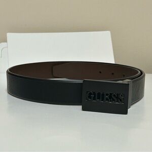 Guess Men's Black Faux Leather Belt